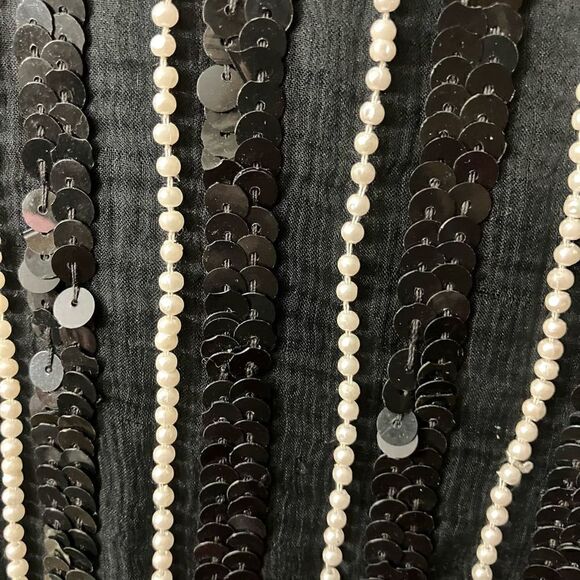 Stenay Vintage Fully Beaded Sequined Silk Blouse / SZ: L - Picture 5 of 8